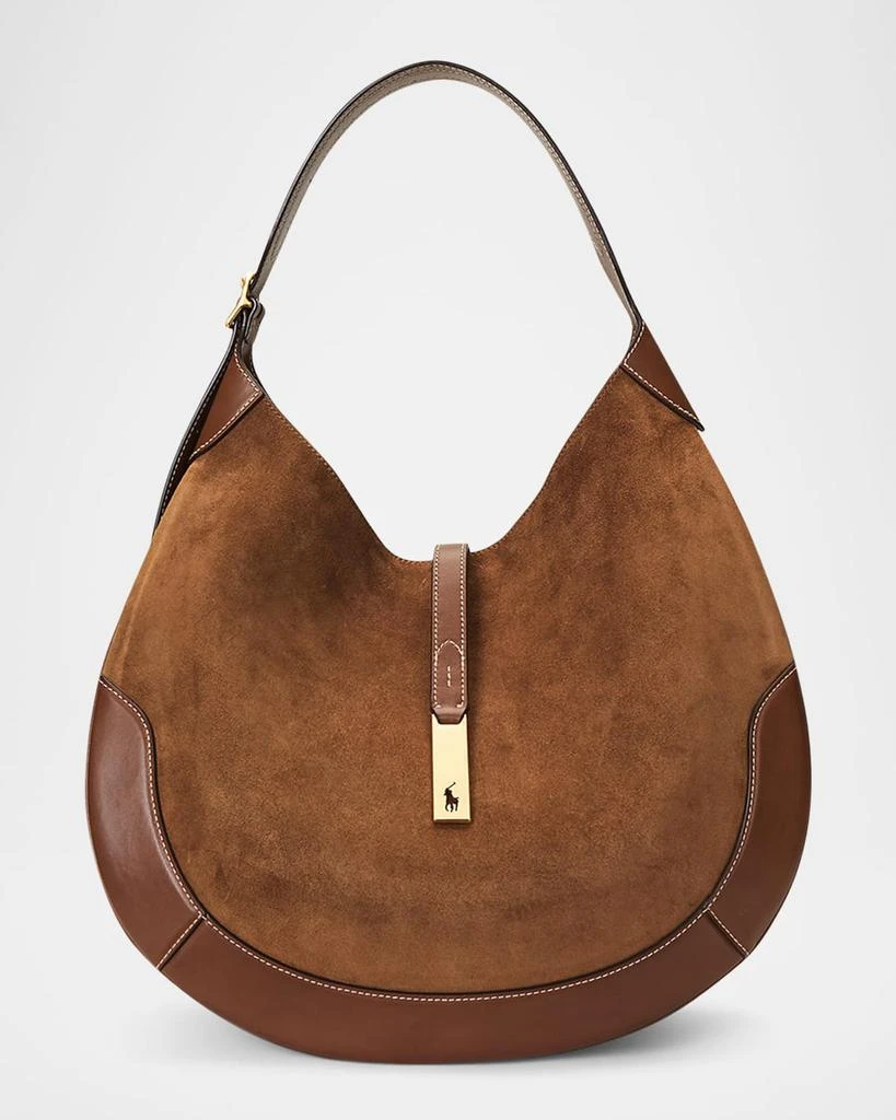Ralph Lauren Polo ID Large Suede Shoulder Bag 1