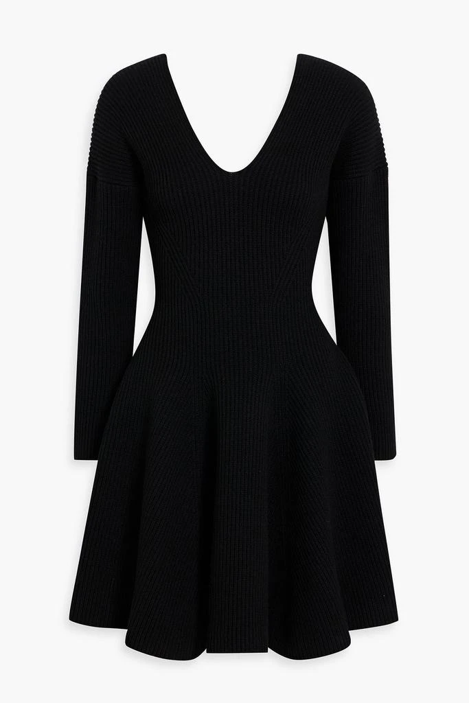 Alexander McQueen Ribbed wool and cashmere-blend mini dress 1