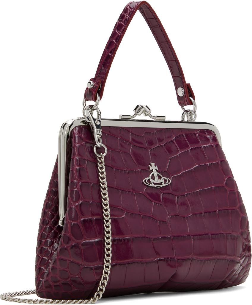 Vivienne Westwood グラニーメタリックレザートートバッグ Vivienne Westwood Purple Granny Frame Bag - Tote Bags