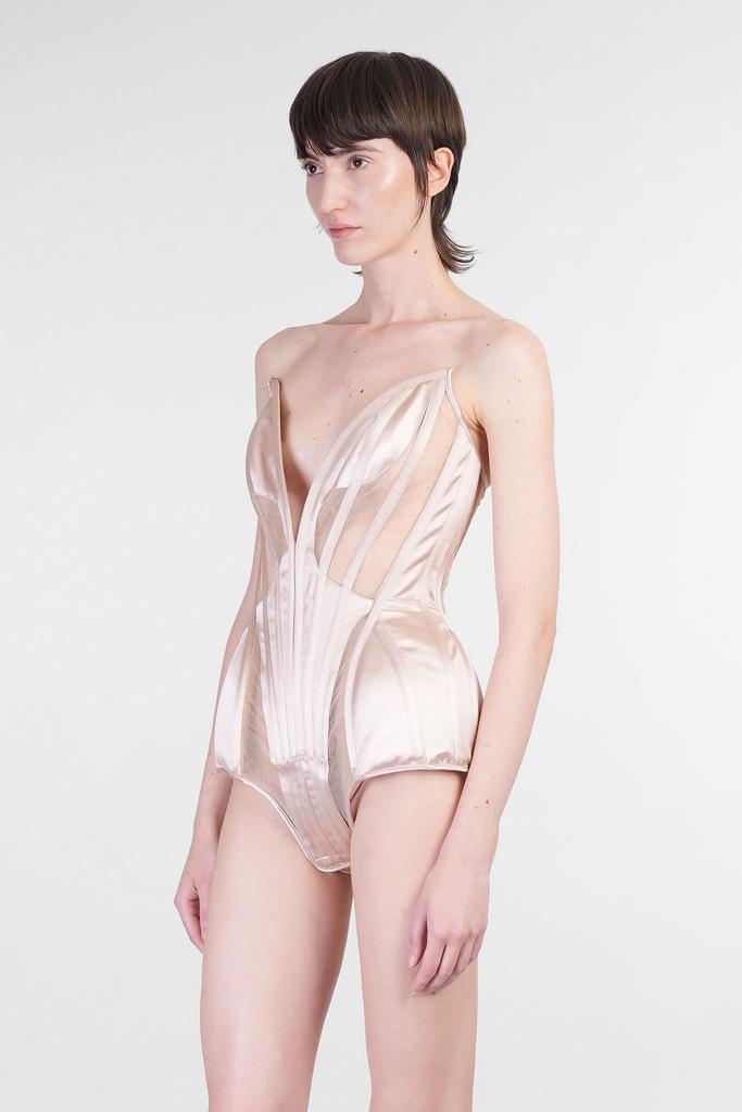 Mugler Body In Rose-pink Polyamide
