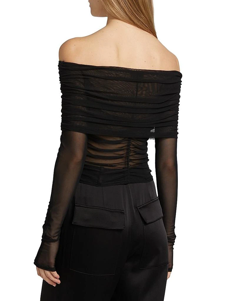 LAPOINTE Mesh Off-the-Shoulder Top 5
