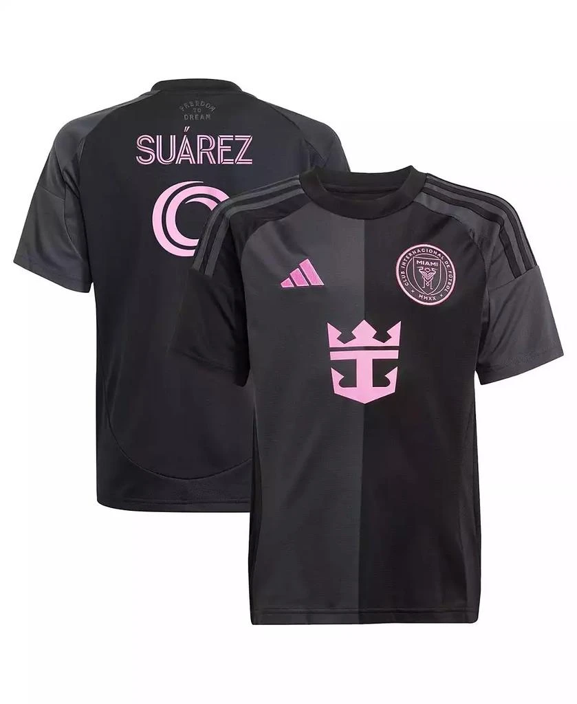 Adidas Big Boys and Girls Luis Suárez Black Inter Miami CF 2025 The Fortitude Kit Replica Player Jersey 1