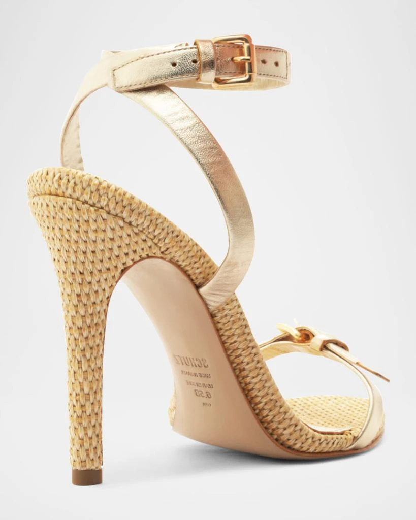 Schutz Aurora Metallic Ankle-Strap Sandals 3