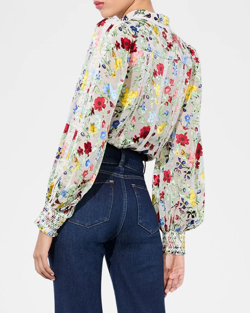 Alice + Olivia Arlette Floral Blouson-Sleeve Blouse 3