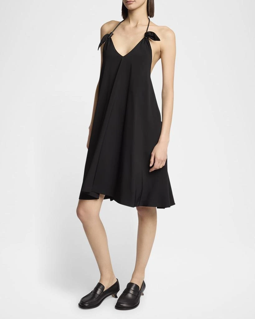 Loewe Halter Leather Knot Backless Mini Dress 4
