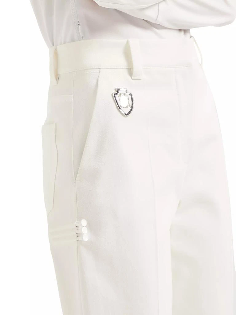 Brunello Cucinelli Stretch Cotton Cover High Waist Cigarette Trousers 4