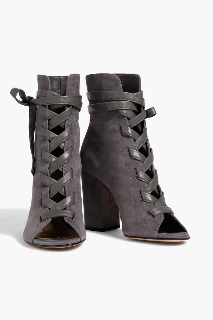 Shop Brooklyn leather-trimmed suede ankle boots on Sale at