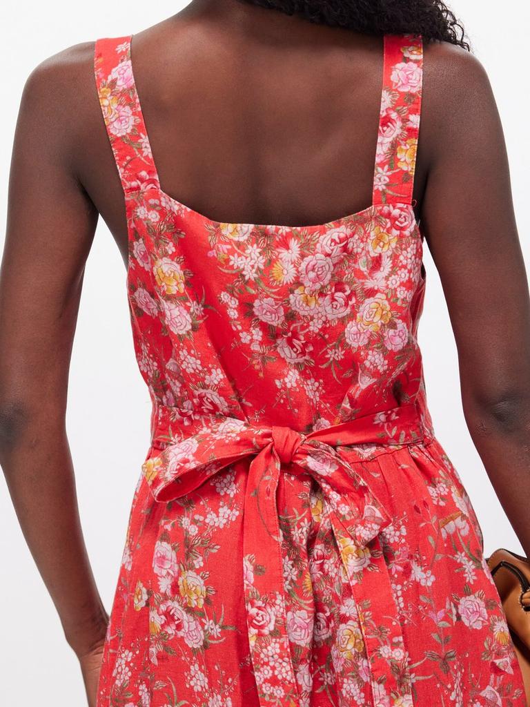 By Walid Charmaine floral-print linen maxi dress