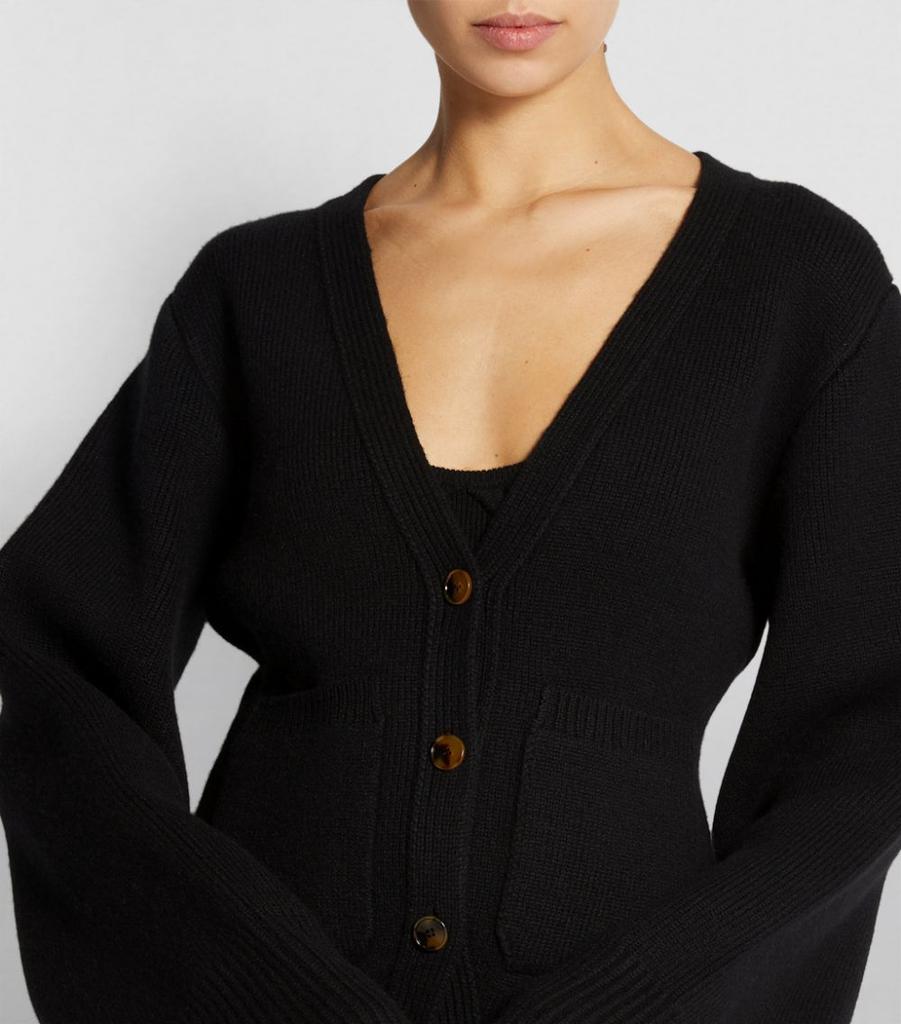 Khaite Cashmere Scarlet Cardigan 200-BLACK M - Sweaters