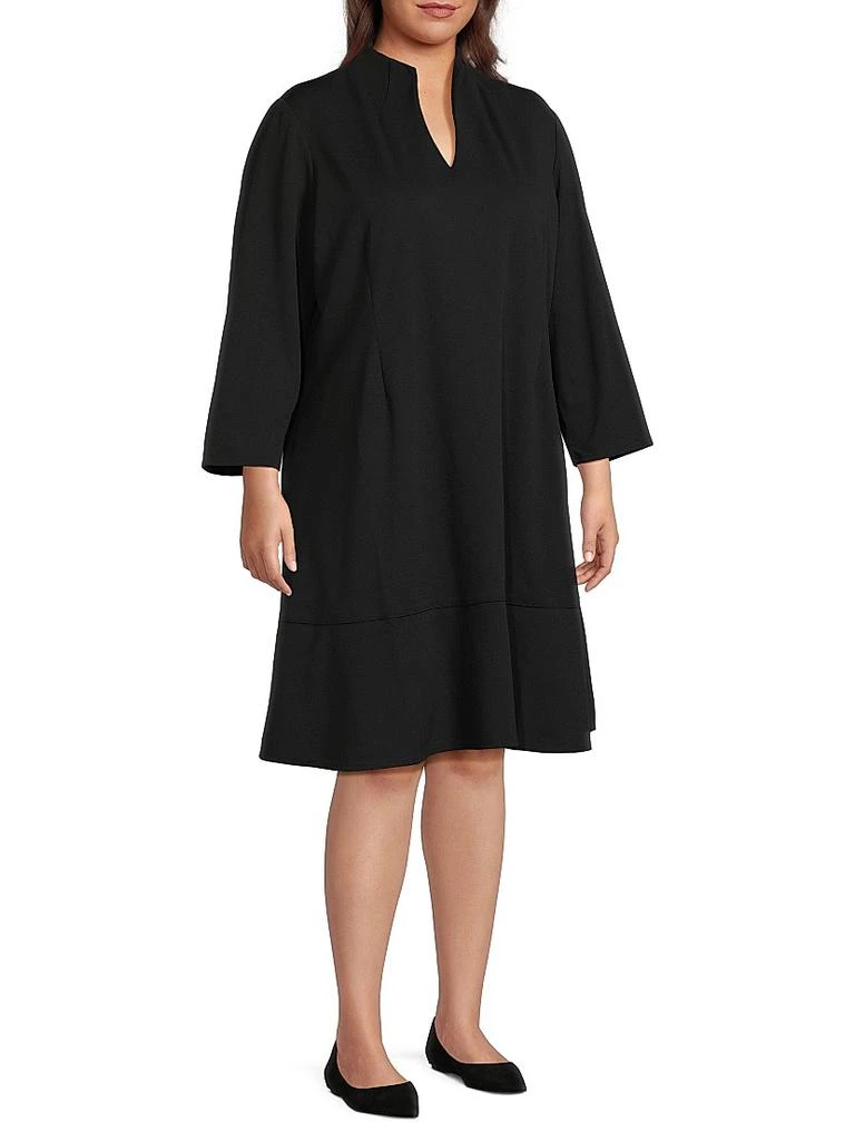 Ming Wang Plus Size Deco Crepe Minidress 4