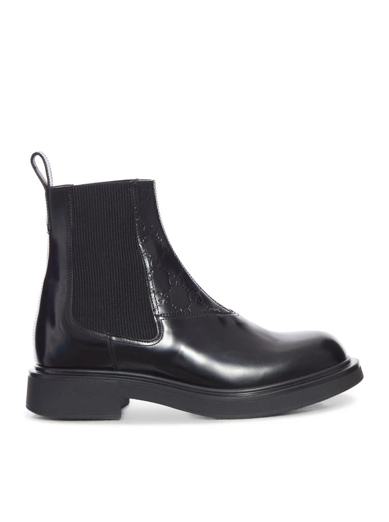 Men\'s Gucci MIART GG Leather logo sole Chelsea boots size 9.5 made in Italy GUCCI Men main image 4