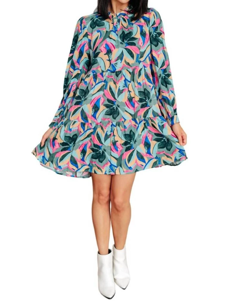 camila mendes green dress Royal Blue 3D Flower Dress | Jodifl main image 0