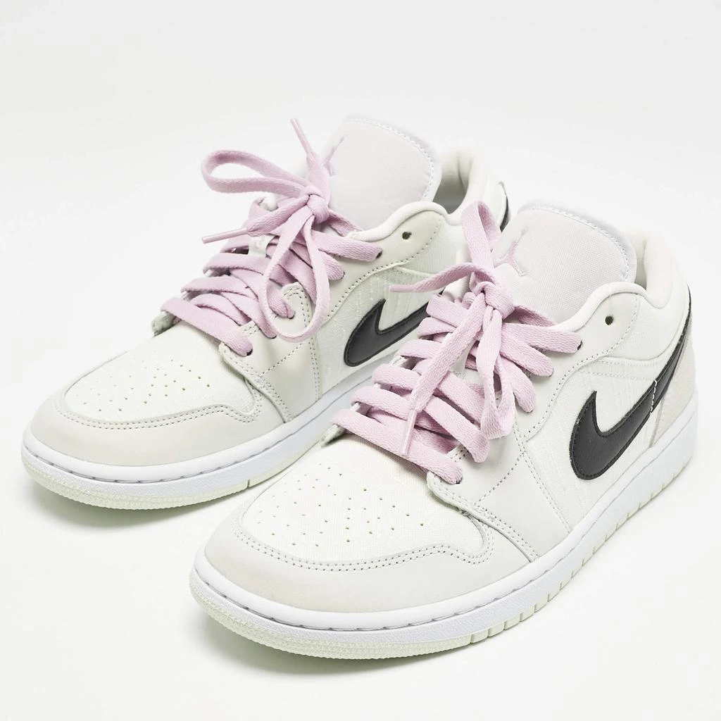 Jordan Air Jordans Green Nubuck Leather and Canvas Jordan 1 Low SE Barely Green Sneakers Size 42 2