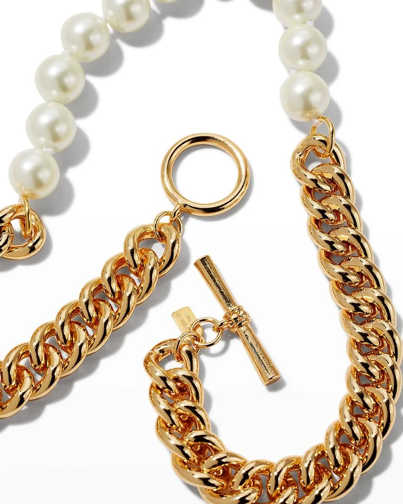 Kenneth Jay Lane White Pearly Chain Necklace 4