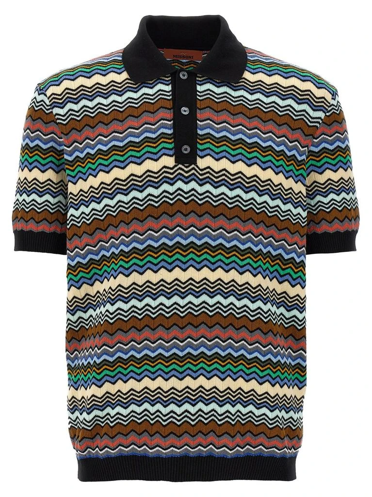 Missoni Missoni Zig Zag Short-Sleeved Knit Polo Shirt 1