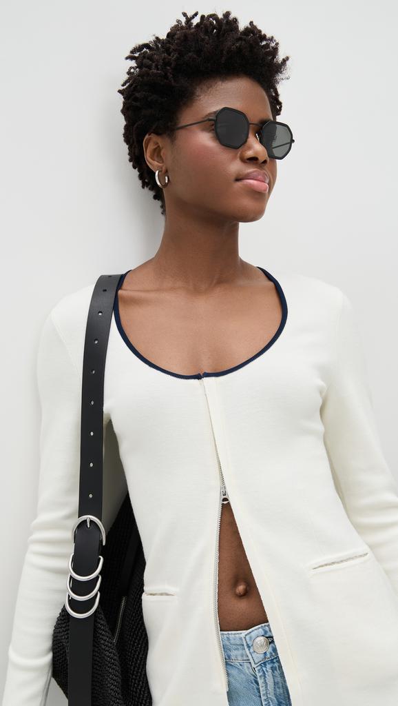 Illesteva Dylan Tate Matte Black Sunglasses with Grey Flat Lenses