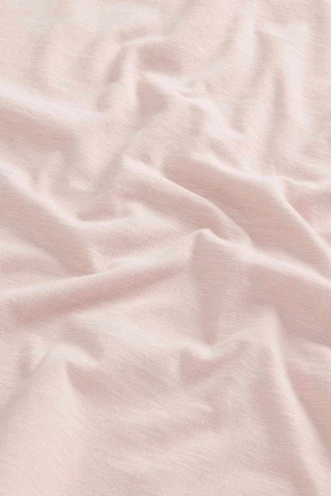 Woolrich Pure Cotton Slub T-Shirt with V-Neck - Women - Pink 8
