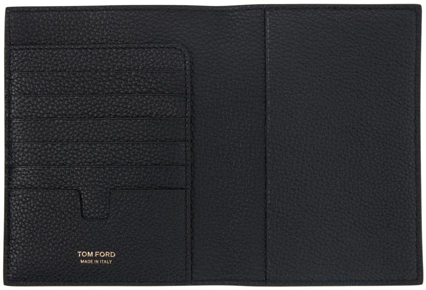 Tom Ford Black Soft Grain Leather T Line Passport Holder 3