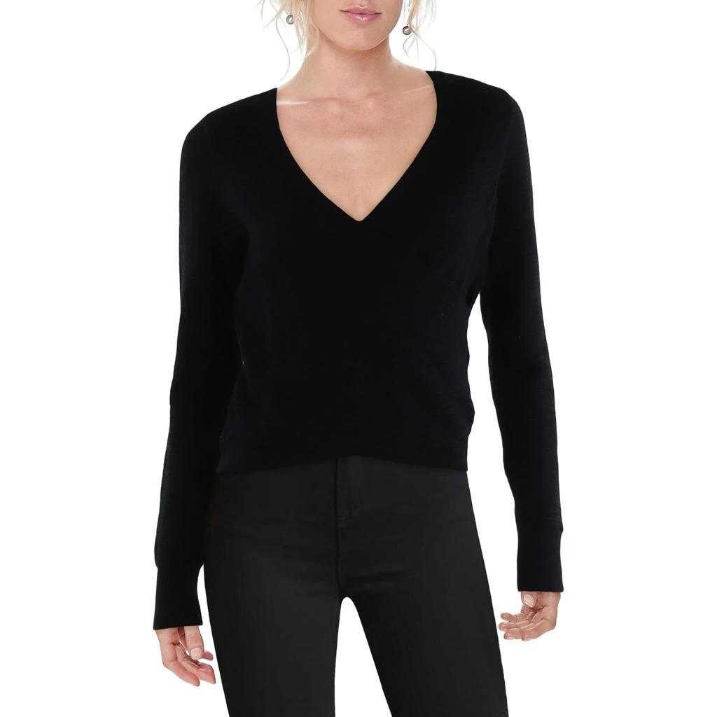DKNY Womens Surplice Banded Bottom Wrap Top 2