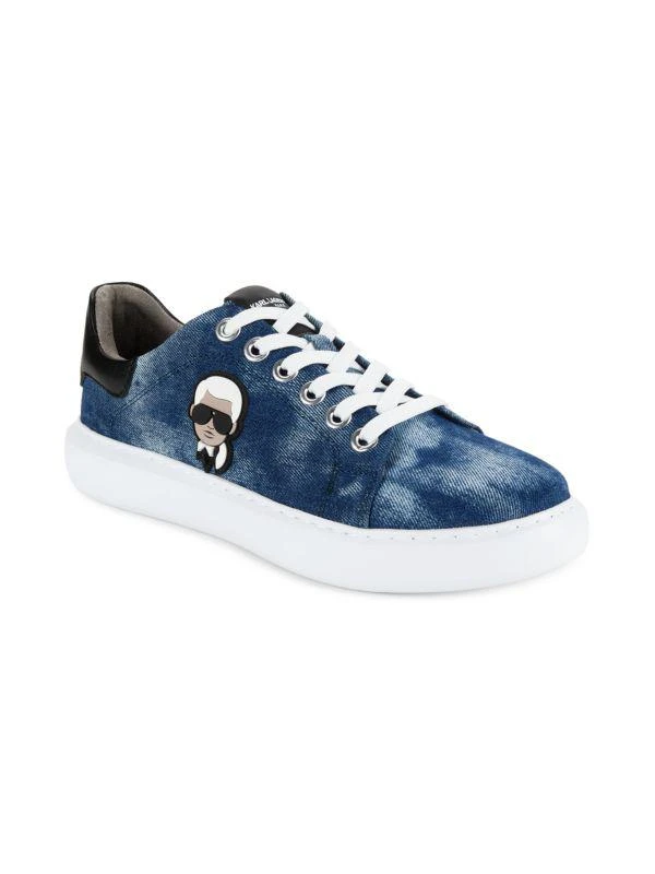 Karl Lagerfeld Paris Faded Denim Sneakers 2