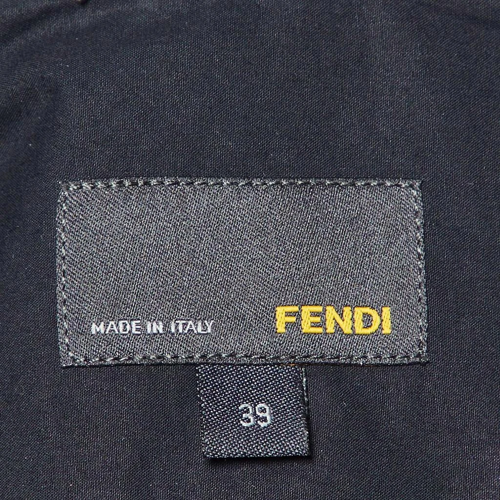 Fendi Fendi Navy Blue Colorblock Pattern Cotton Buttoned Up Shirt M 5