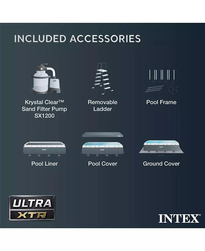 Intex Ultra XTR 18
 x 9
 x 52" Rectangular Metal Frame Above Ground Pool Set 7