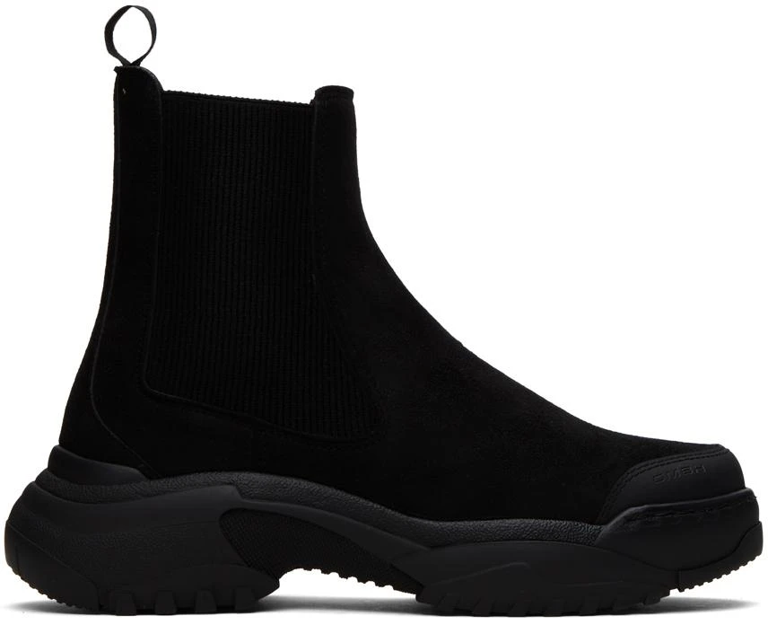 GmbH Black Faux-Suede Chelsea Boots 1