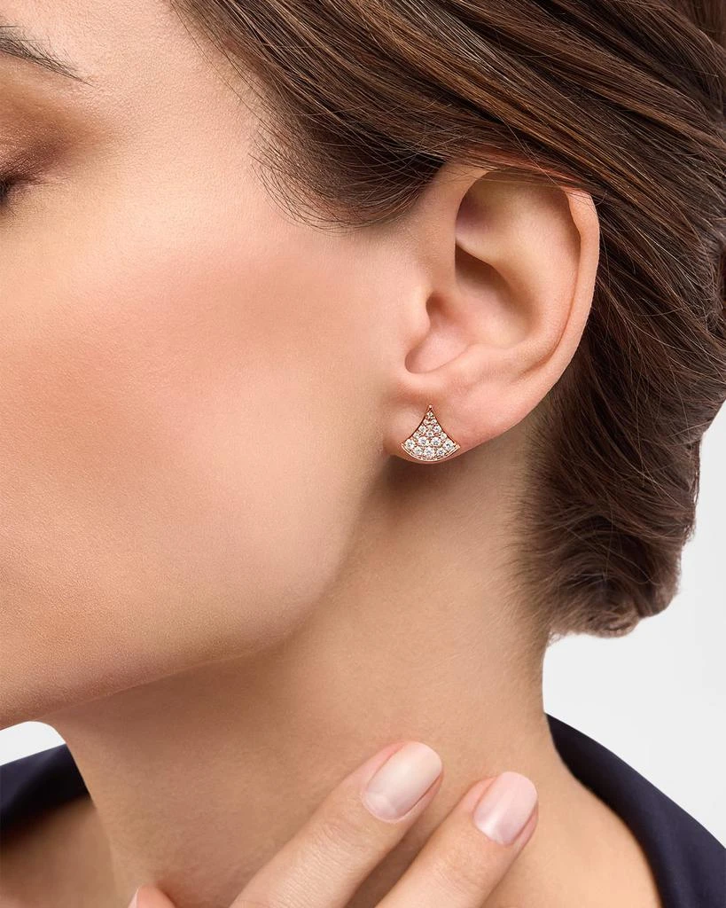 BVLGARI 18K Rose Gold Divas' Dream Pave Diamond Stud Earrings 4