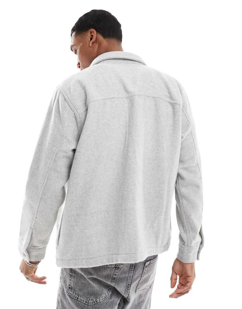 HOLLISTER Hollister brushed overshirt in grey 4