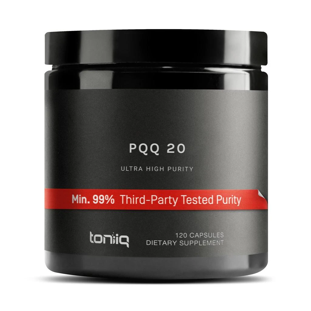 Toniiq Toniiq 99%+ 20mg Supplement - Ultra High Purity PQQ 20mg Concentrated Formula - PQQ 20 mg 120 Capsules - Pyrroloquinoline Quinone Supplement - 1 Capsule Serving - Vegetarian Capsules