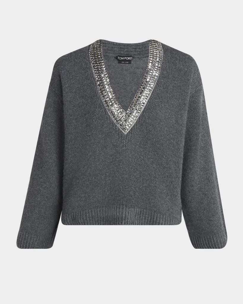Tom Ford Embellished V-Neck Cashmere Sweater 1