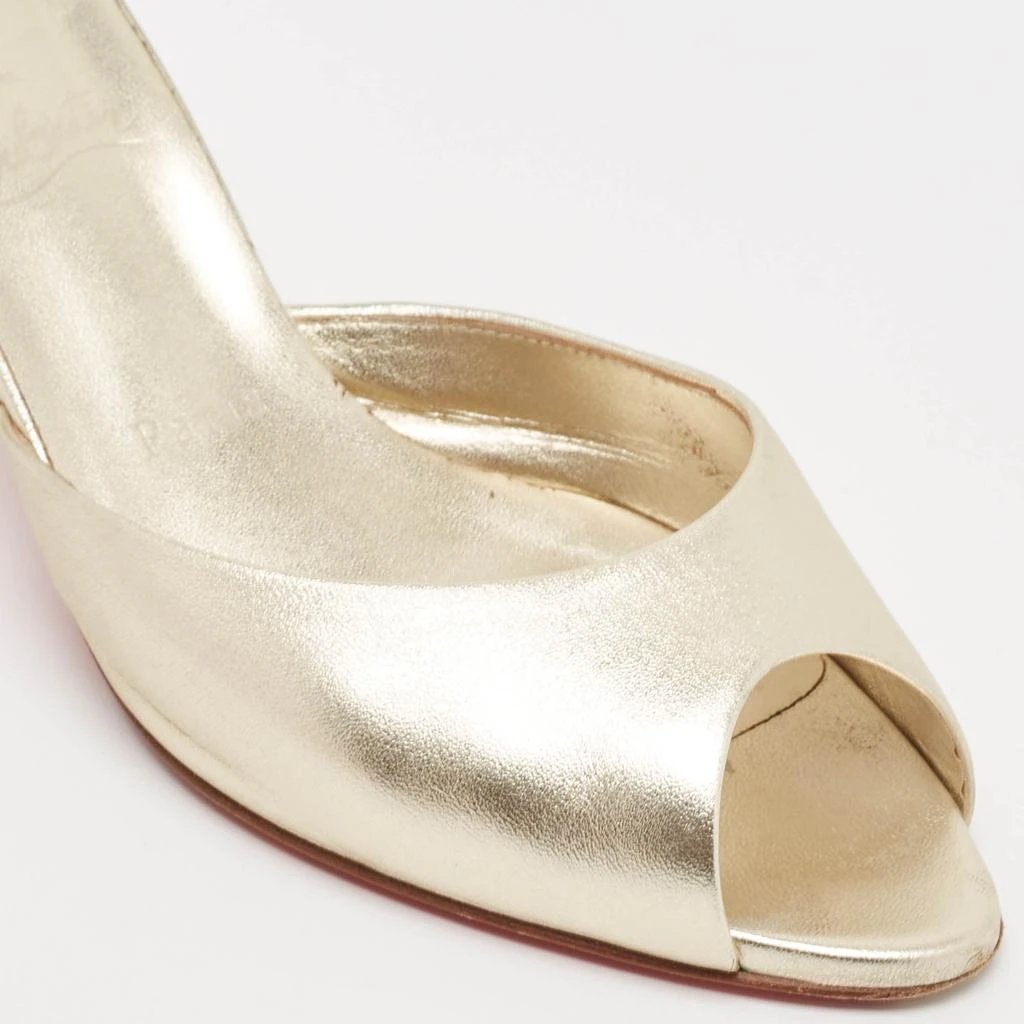 Christian Louboutin Christian Louboutin Metallic Gold Leather Me Dolly Slide Sandals Size 37.5 7