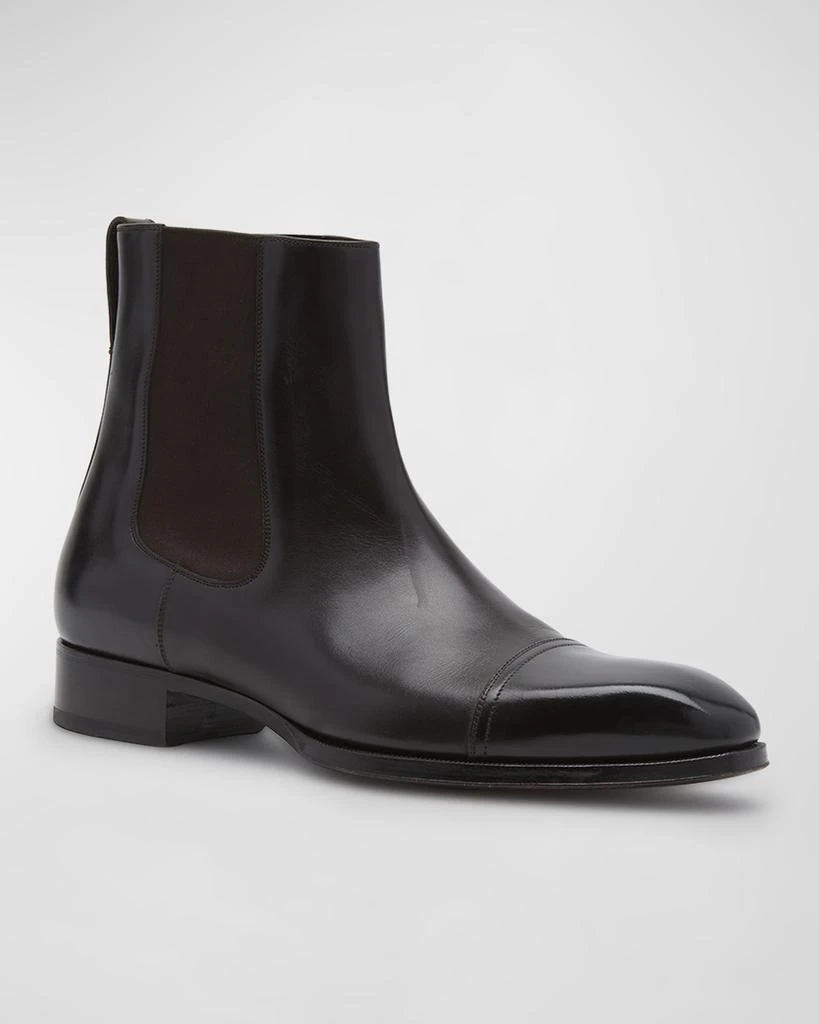 Tom Ford Men's Elkan Burnished Leather Chelsea Boots 3