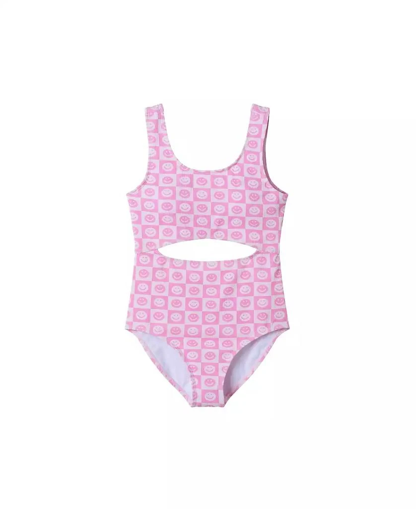 Andy 
Evan Toddler/Child Girls Cutout One Piece Smiley Print Swimsuit