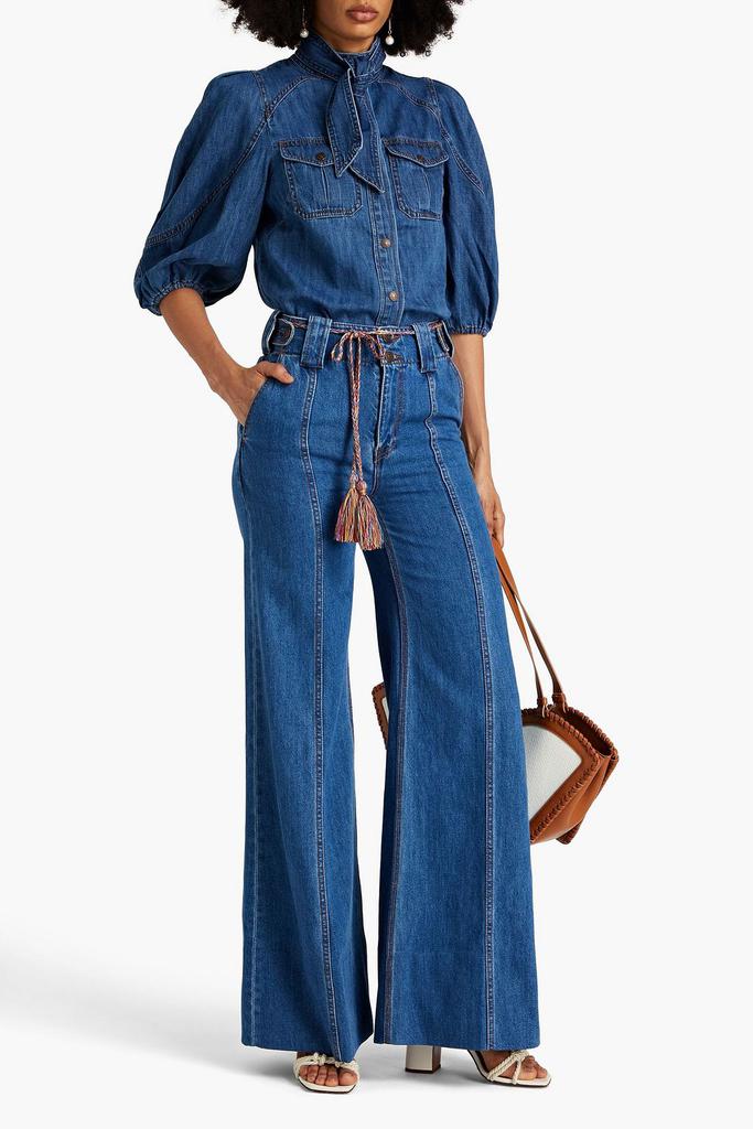 Zimmermann Embroidered high-rise wide-leg jeans - Jeans