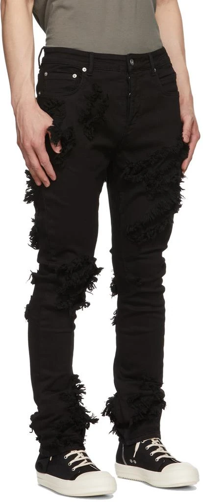 Rick Owens Black Slashed Detroit Jeans 2