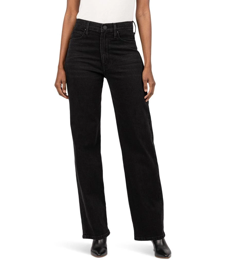 KUT from the Kloth Sienna High-Rise Wide Leg-5 Pockets in Conquering 1