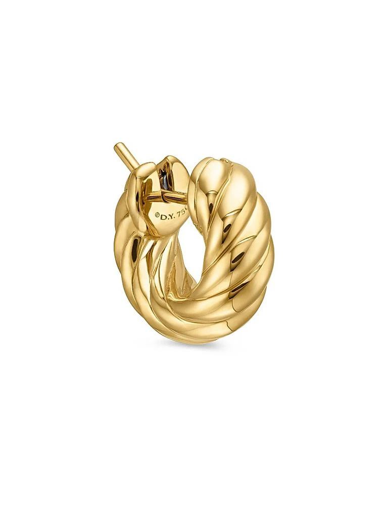 David Yurman Sculpted Cable Hoop Earrings in 18K Yellow Gold, 14.4MM 5