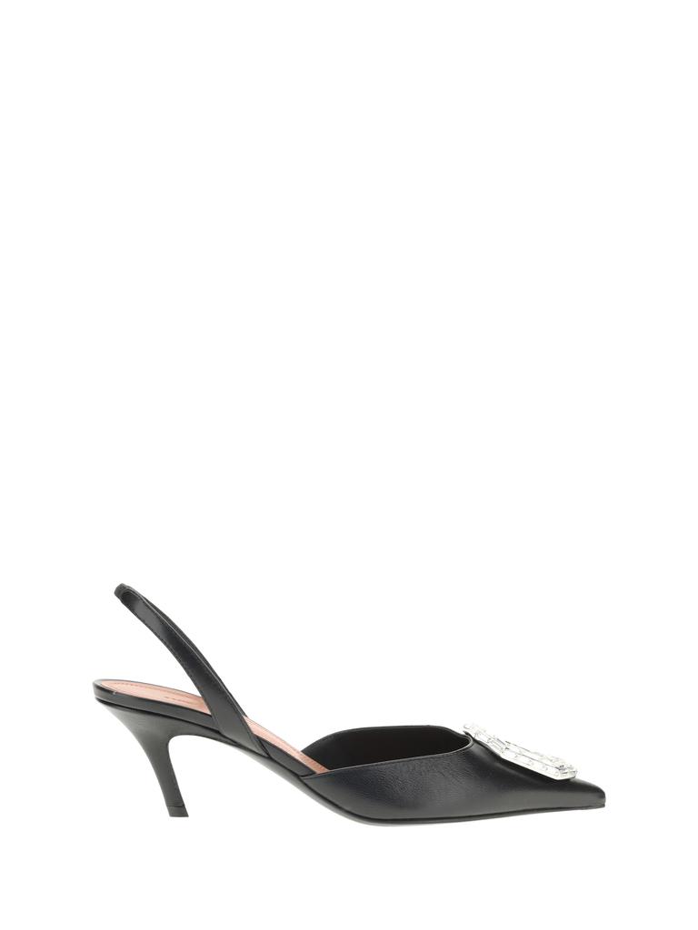 Amina Muaddi Leather slingback Pumps