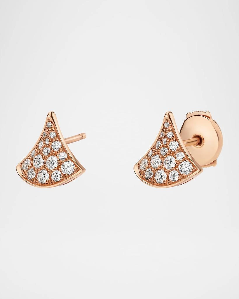 BVLGARI 18K Rose Gold Divas' Dream Pave Diamond Stud Earrings 3