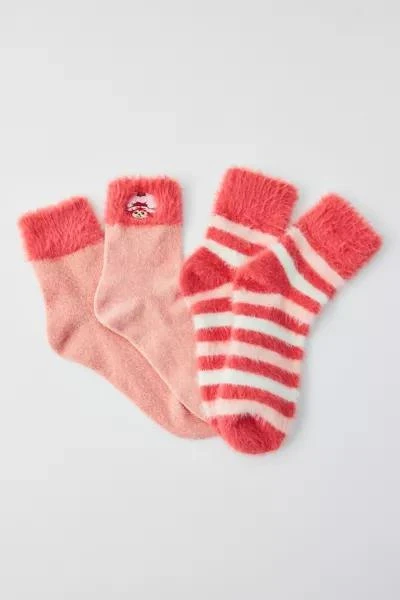 Urban Outfitters Strawberry Shortcake Chenille Mid Crew Sock 2-Pack 1