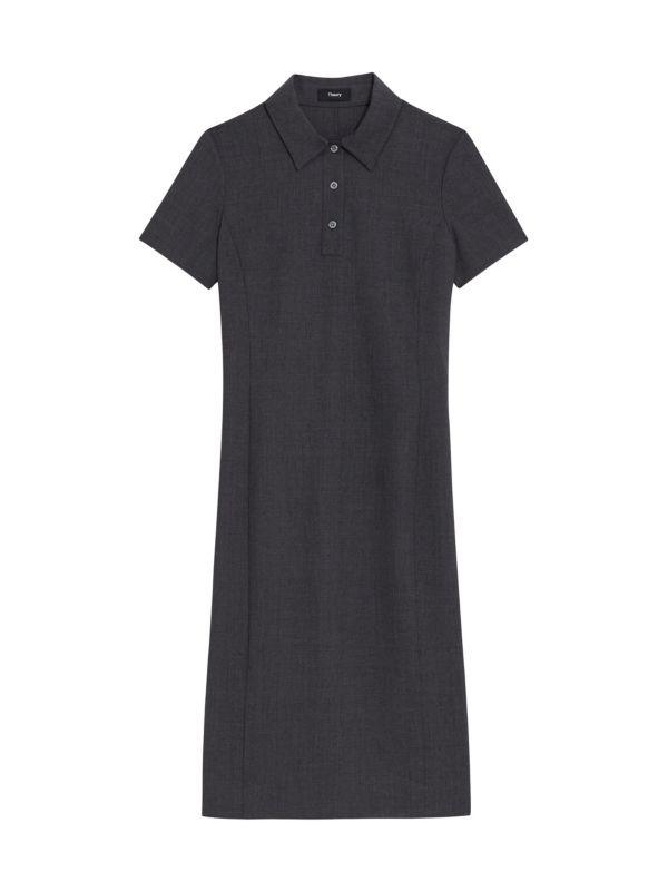 レディースウェア Sleeve Polo Dress U.S. POLO ASSN. (3008 Solid Polo Dress - Banded Cuffs