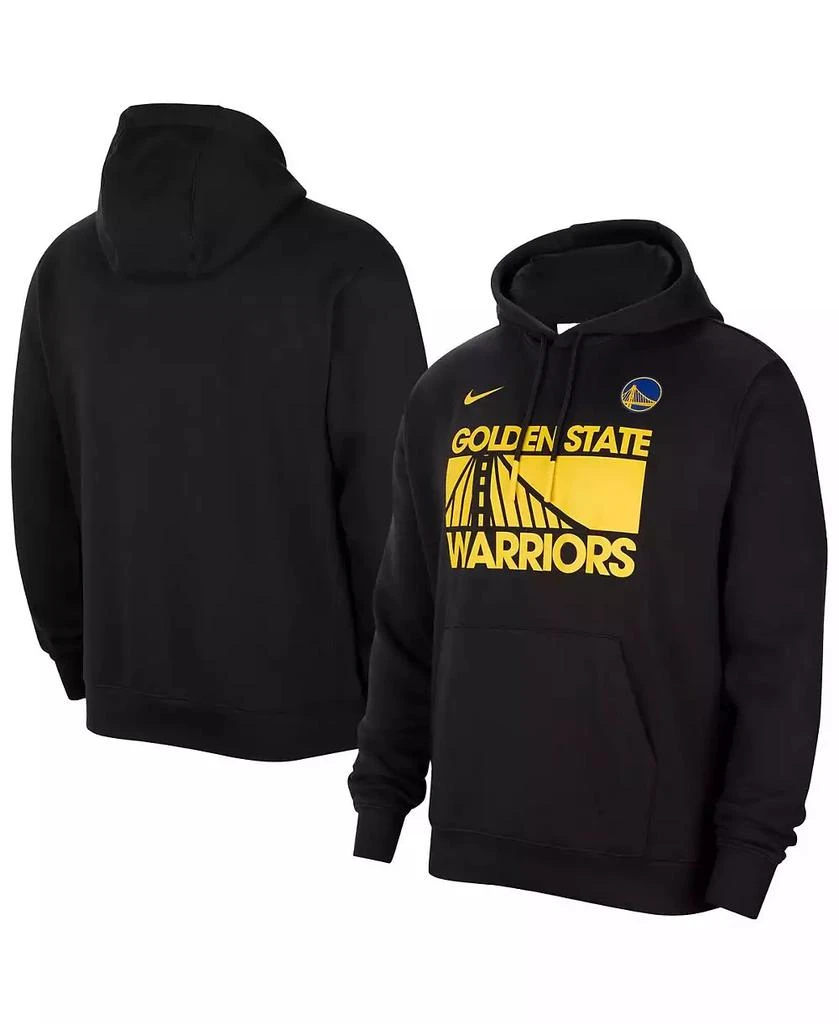 NIKE Men's Black Golden State Warriors Courtside Club Pullover Hoodie 1