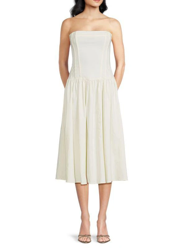 WeWoreWhat Corset Bodice Midi Off The Shoulder Dress 1