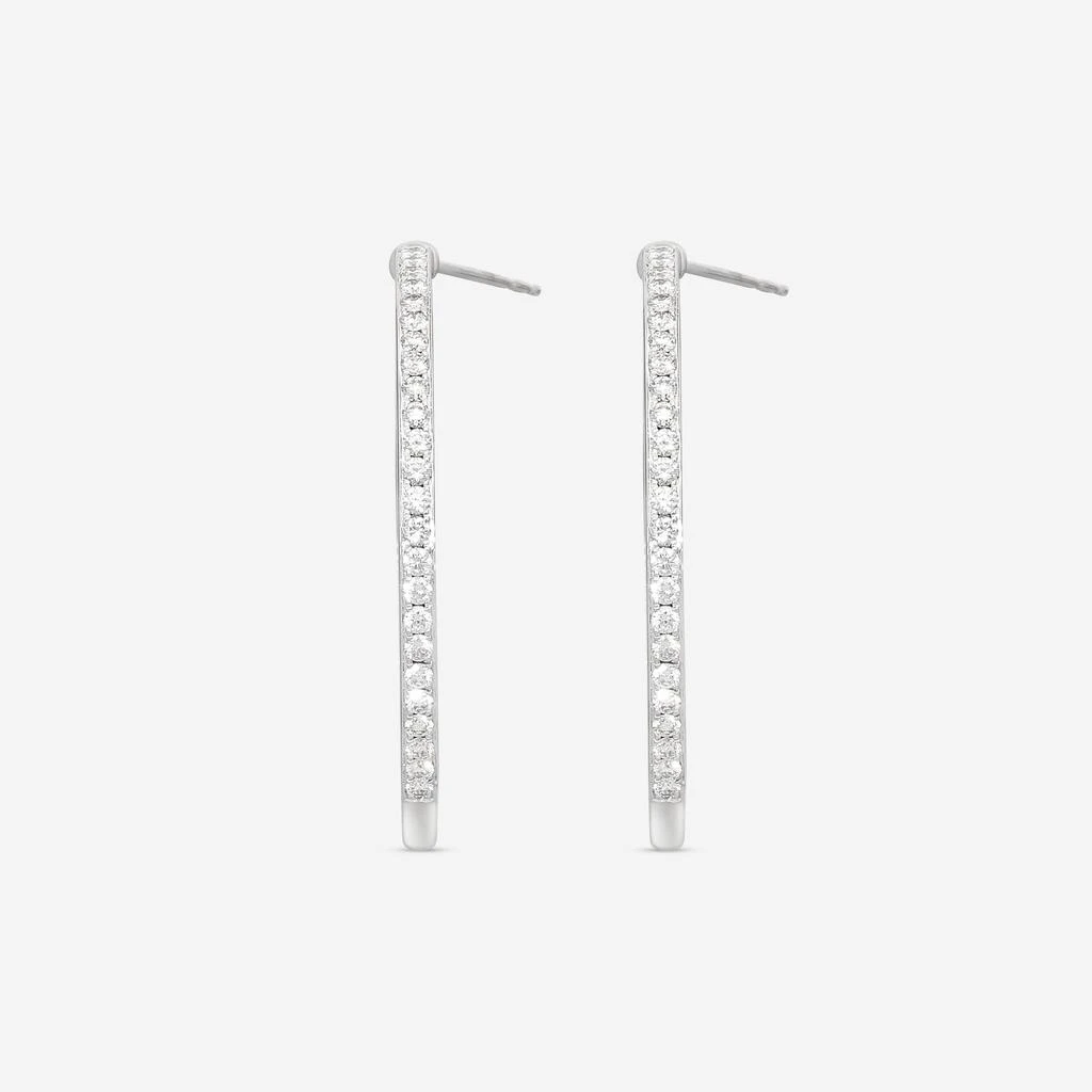 Mémoire Mémoire 18K White Gold Round Pavé Diamond Hoop Earrings CHHO205 4