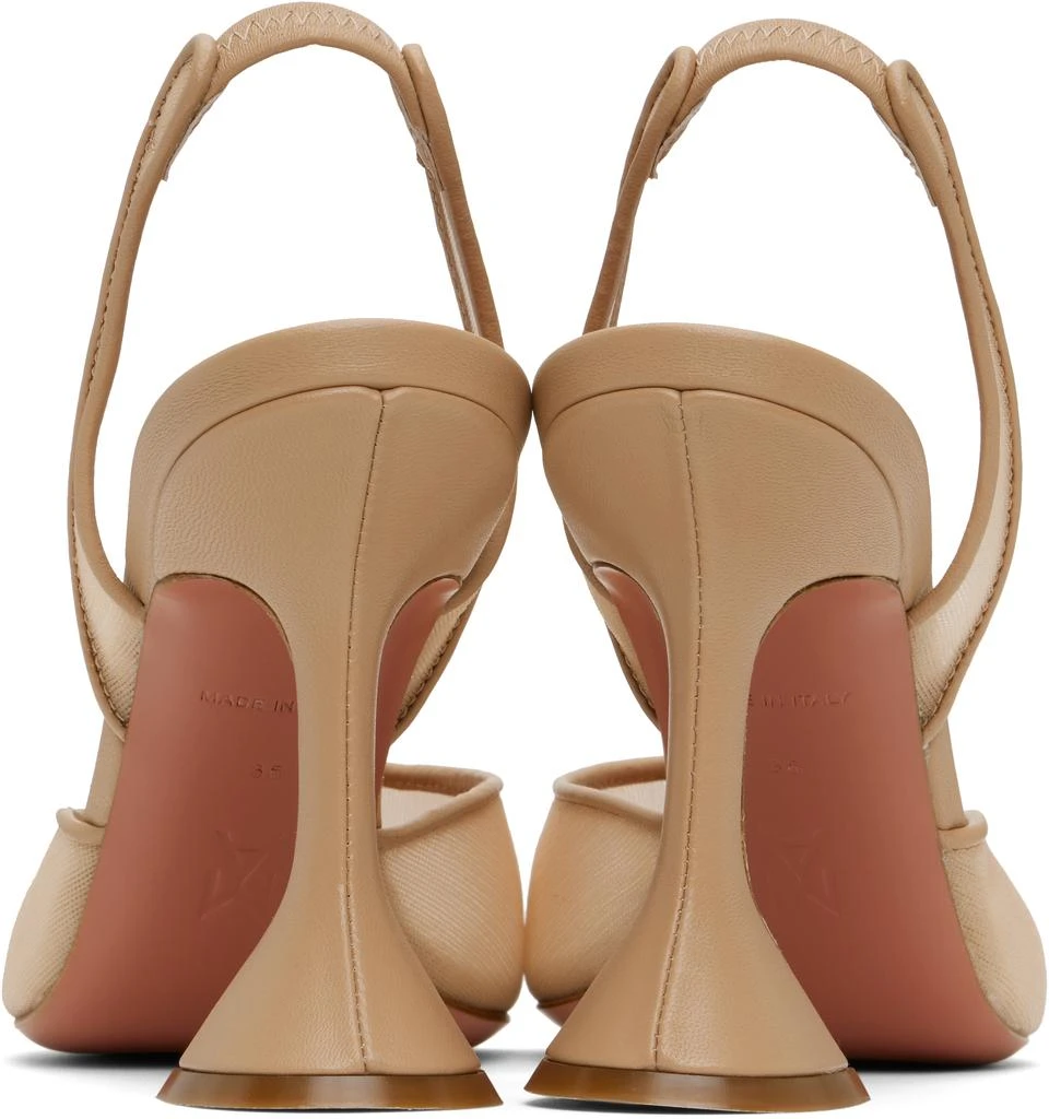 Amina Muaddi Beige Holli Mesh Sling 95 Heels 2