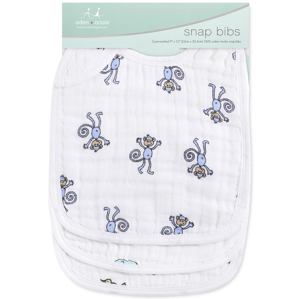 aden by aden + anais Baby Boys or Baby Girls Jungle Bibs, Pack of 3