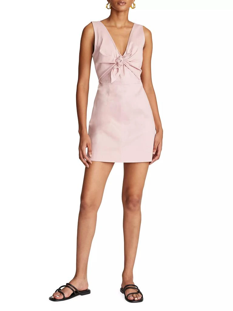 Halston Keeler Twist-Front Twill Minidress 2