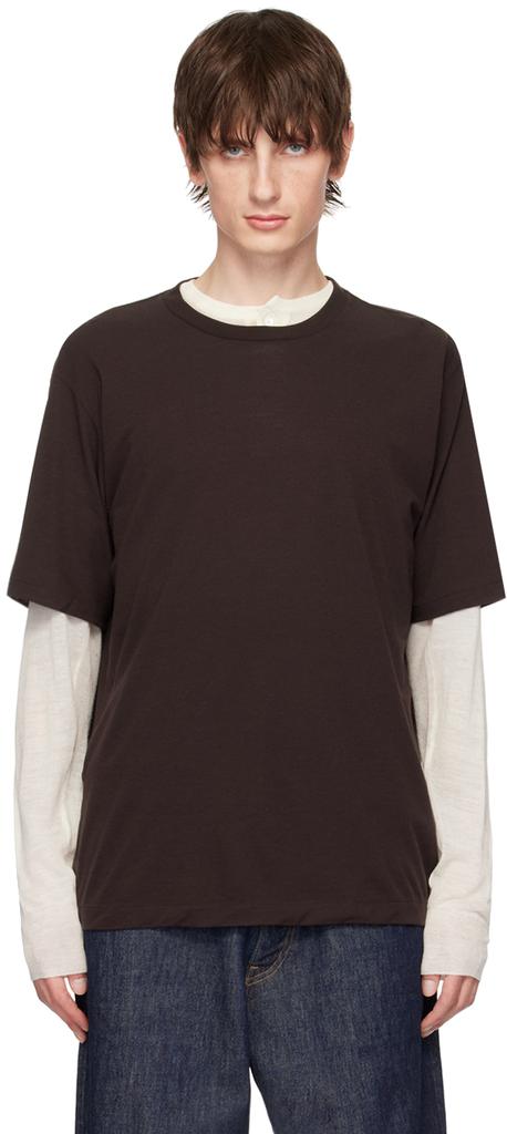 AURALEE Brown Super Soft T-Shirt