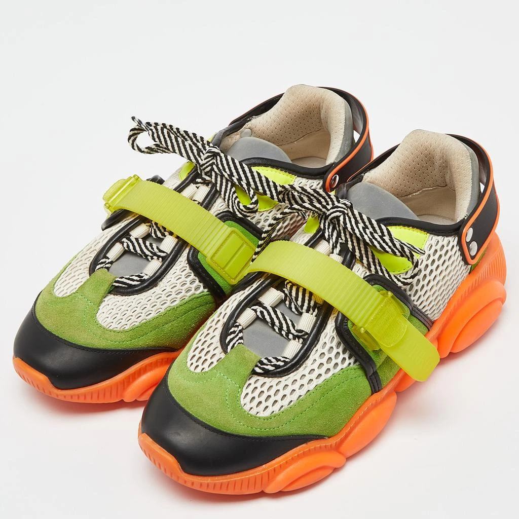 Moschino Moschino Multicolor Suede and Mesh Fluo Teddy Sneakers Size 41 2